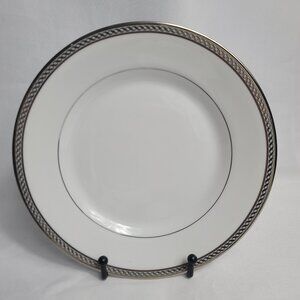 Gorham Warwick Platinum Salad Plate White Platinum Band Spiral Weave NEW